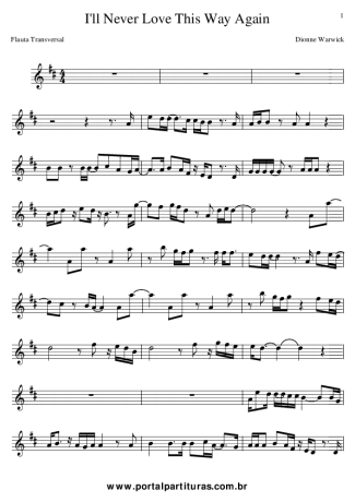840 Sheet music -  I`ll Never Love This Way Again  - Flute